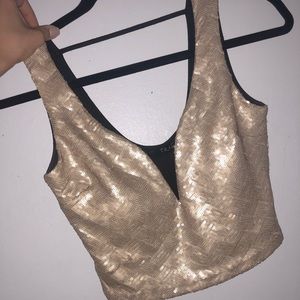 Gold crop top